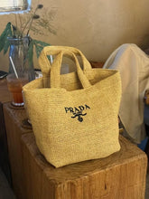 Load image into Gallery viewer, NEW Prada Raffia Woven Tote Bag
