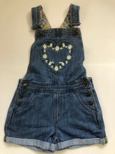 Load image into Gallery viewer, NWOT Mini Boden Heart Pocket Short Overalls
