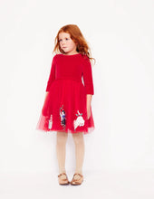 Load image into Gallery viewer, NWT Mini Boden Velvet Tulle Appliqué Dress
