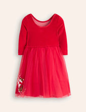 Load image into Gallery viewer, NWT Mini Boden Velvet Tulle Appliqué Dress
