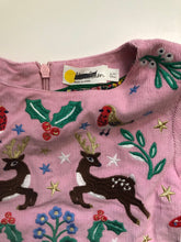Load image into Gallery viewer, NWOT Mini Boden Pink Reindeer Cord Embroidered Party Dress
