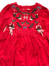 Load image into Gallery viewer, NWOT Mini Boden Red Reindeer Cord Embroidered Party Dress
