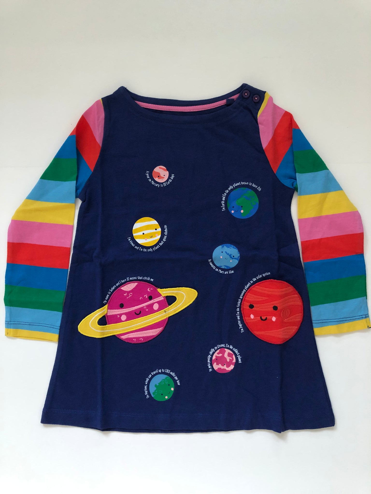 mini boden space dress Mini Boden Girl's Space Star Appliqu Dress In Blue (Defect)