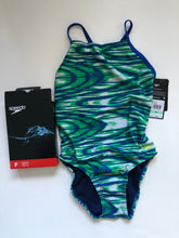 Load image into Gallery viewer, NWT Speedo Wave Wall Crossback One Piece Performance Racing Swimsuit
