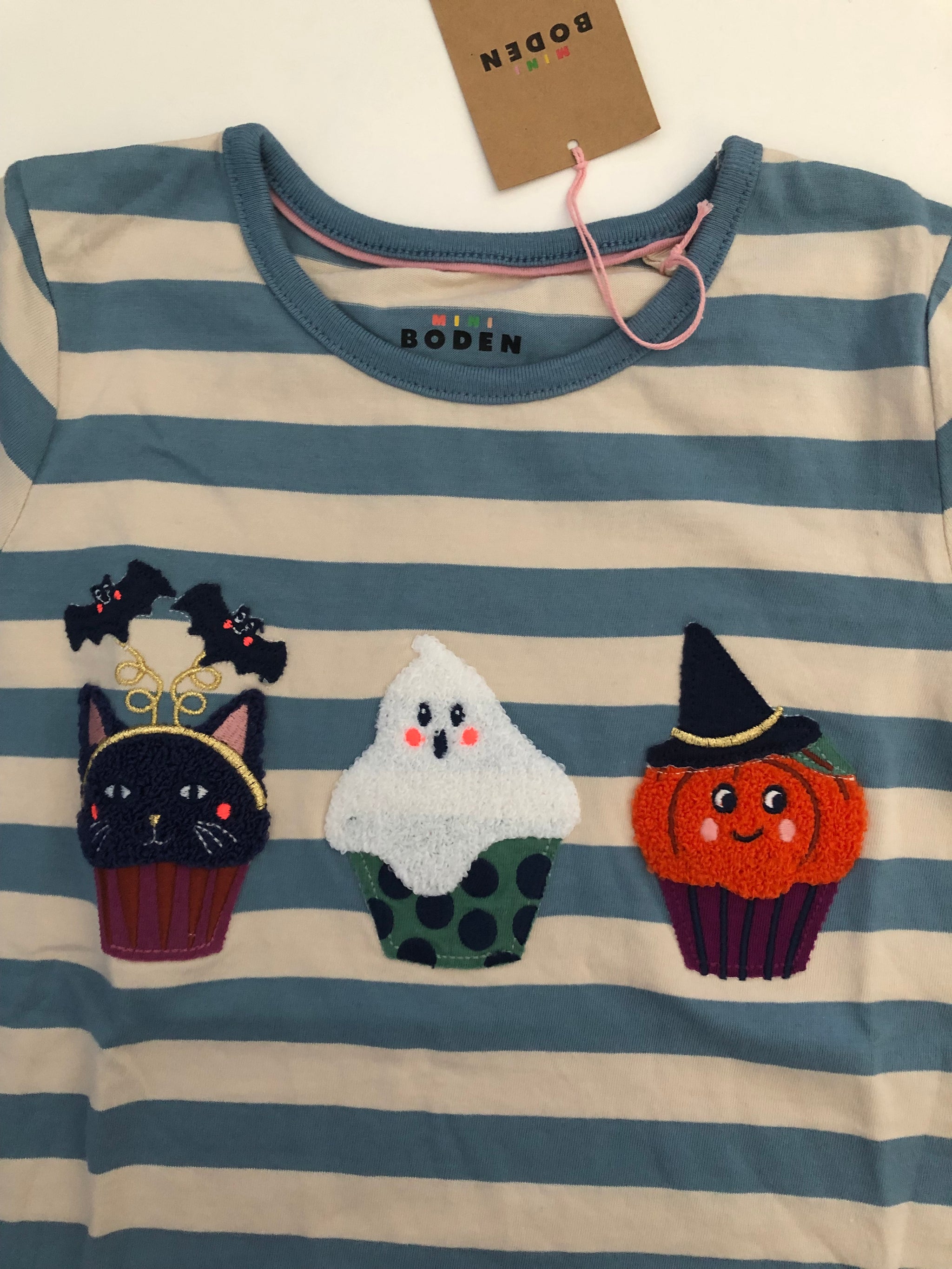 New w tags mini boden halloween popular appliqué sweatshirt dress 6 7