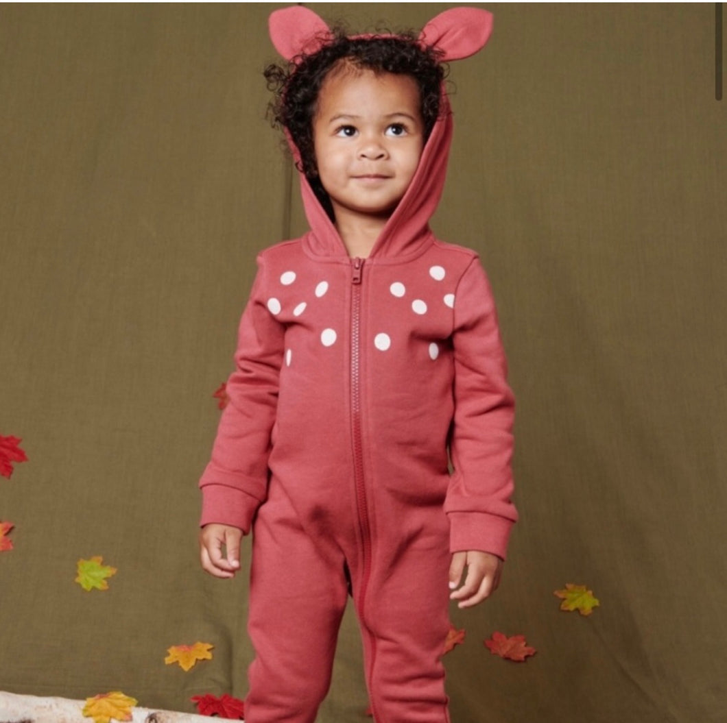 NWT Tea Collection My Deer Hooded Baby Romper