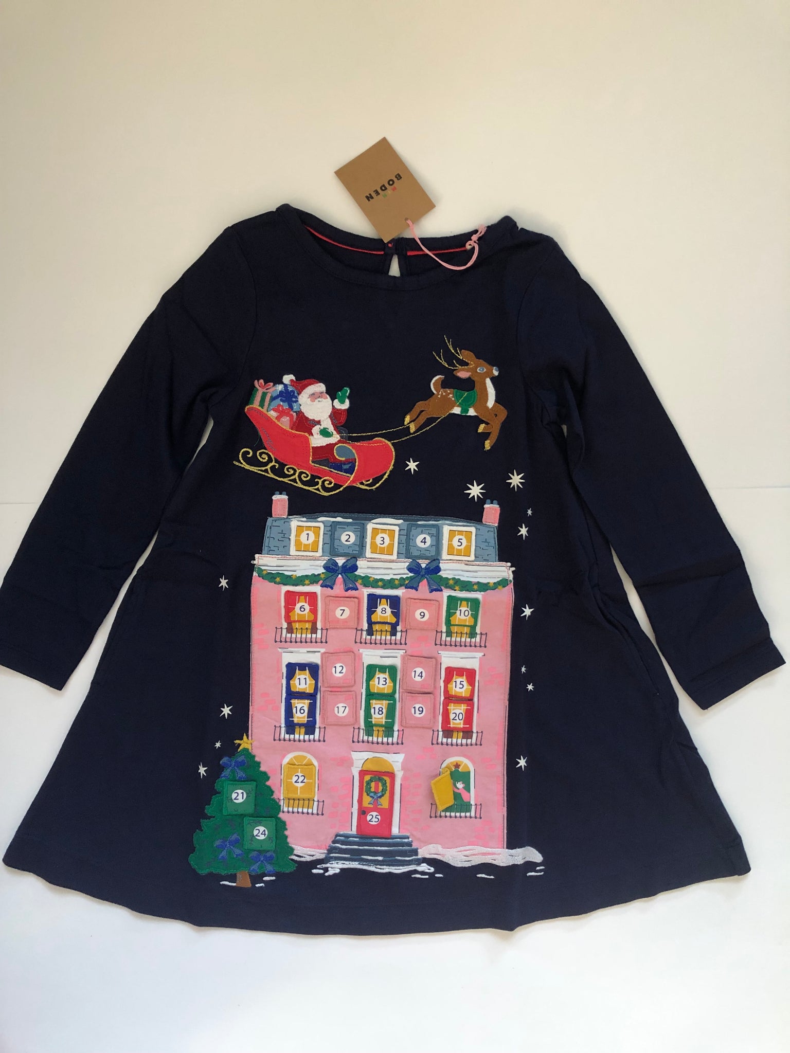 NWT Mini Boden Advent Calendar Appliqué Dress – Mini World Explorers NWT Mini Boden Advent Calendar Appliqué Dress – Mini World Explorers