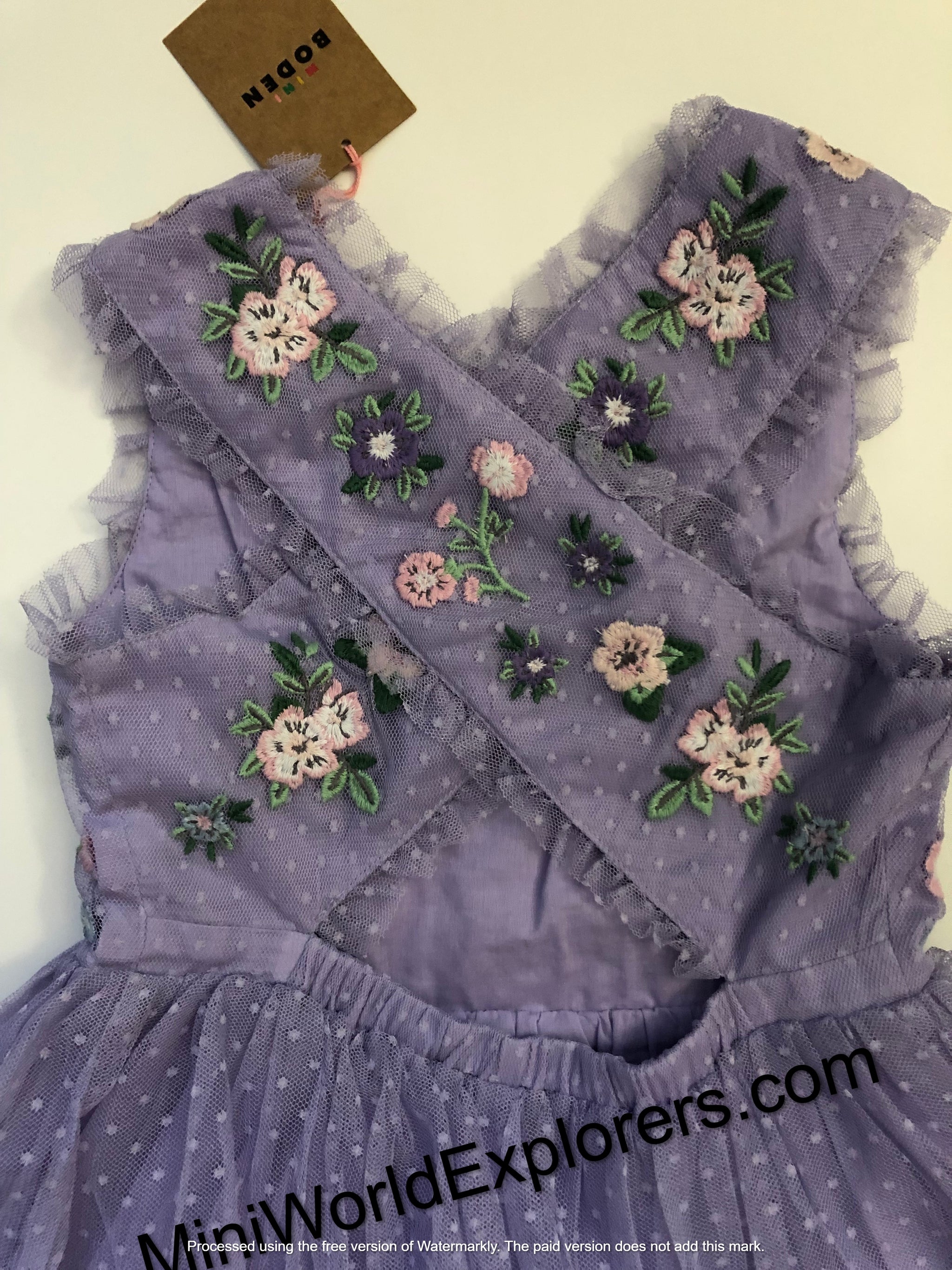 strapless open back dress NWT Mini Boden Tulle Cross-Back Dress – Mini World Explorers