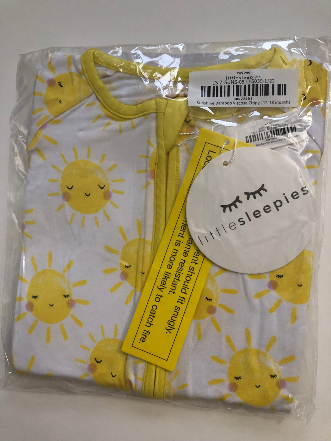 NWT Little Sleepies Sunshine Zippy