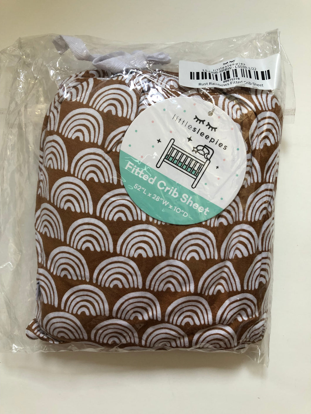 NWT Little Sleepies Rust Rainbows Fitted Crib Sheet (Standard)