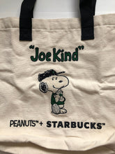 Load image into Gallery viewer, HTF NWOT PEANUTS x STARBUCKS 2025 Snoopy Canvas Tote(A minor fabric flaw)
