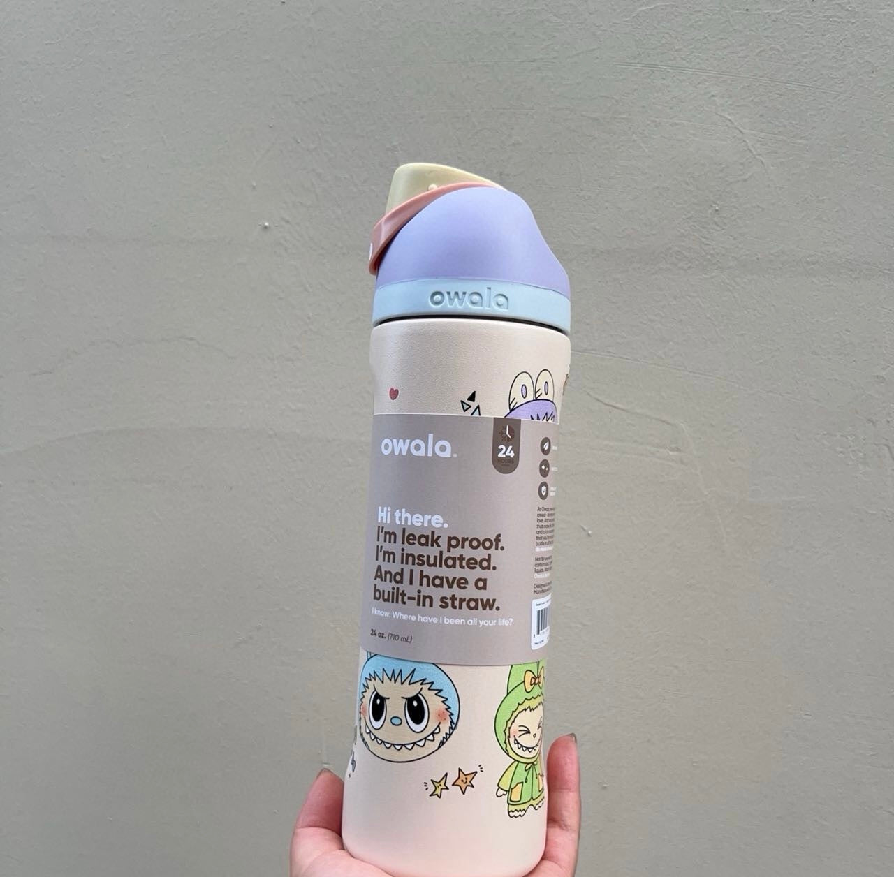 NWT Owala x Labubu FreeSip 24OZ Stainless Steel Water Bottle
