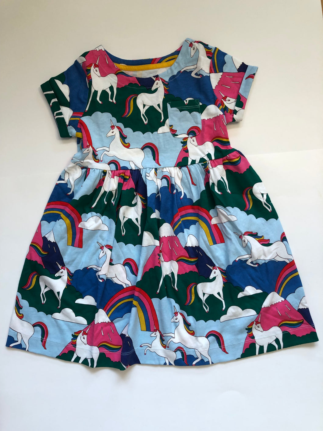 NWOT Mini Boden Unicorn Jersey Dress (Minor print flaws)
