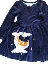 Load image into Gallery viewer, NWOT Mini Boden Twirly Velour Appliqué Dress

