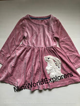 Load image into Gallery viewer, NWOT Mini Boden Twirly Velour Appliqué Dress
