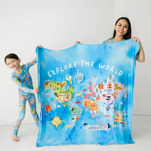 Load image into Gallery viewer, NWT Little Sleepies Around The World Large Cloud Blanket
