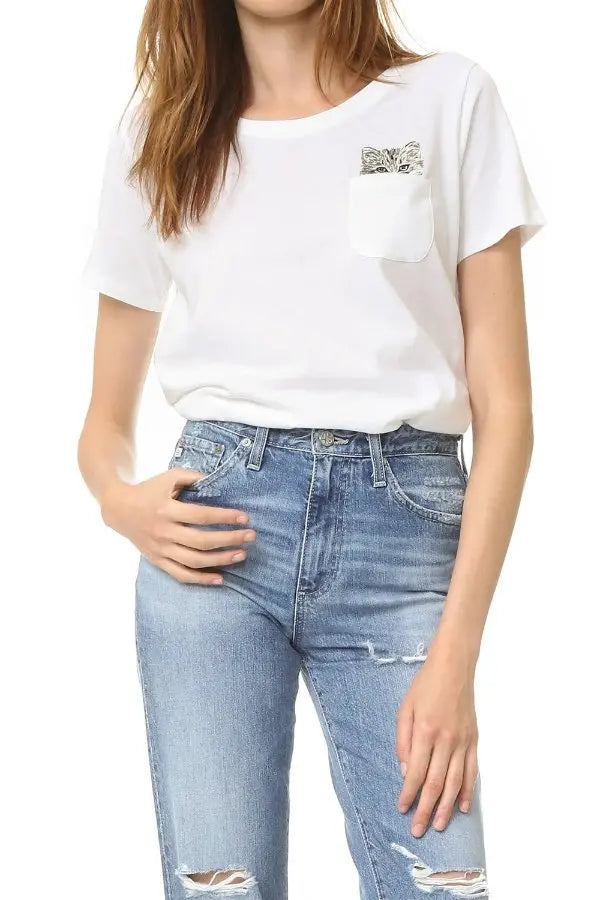 HTF NWT Paul & Joe Sister Glendale cat shirt in white