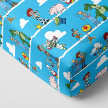 Load image into Gallery viewer, NWOT Little Sleepies Blue Toy Story Fitted Crib Sheet (Standard)
