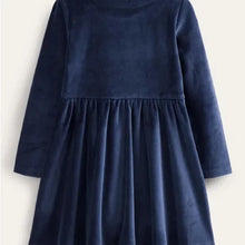 Load image into Gallery viewer, NWOT Mini Boden Twirly Velour Appliqué Dress

