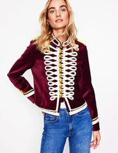 Load image into Gallery viewer, NWOT Boden Women Velvet Military Jacket
