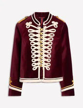Load image into Gallery viewer, NWOT Boden Women Velvet Military Jacket
