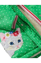 Load image into Gallery viewer, NWT Mini Boden Polka Dot Appliqué Sherpa Lined Anorak
