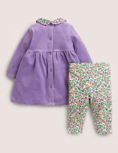 Load image into Gallery viewer, NWOT Mini Boden Velour Dress And Legging Set
