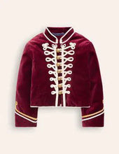 Load image into Gallery viewer, NWT Mini Boden Girls&#39; Velvet Military Jacket
