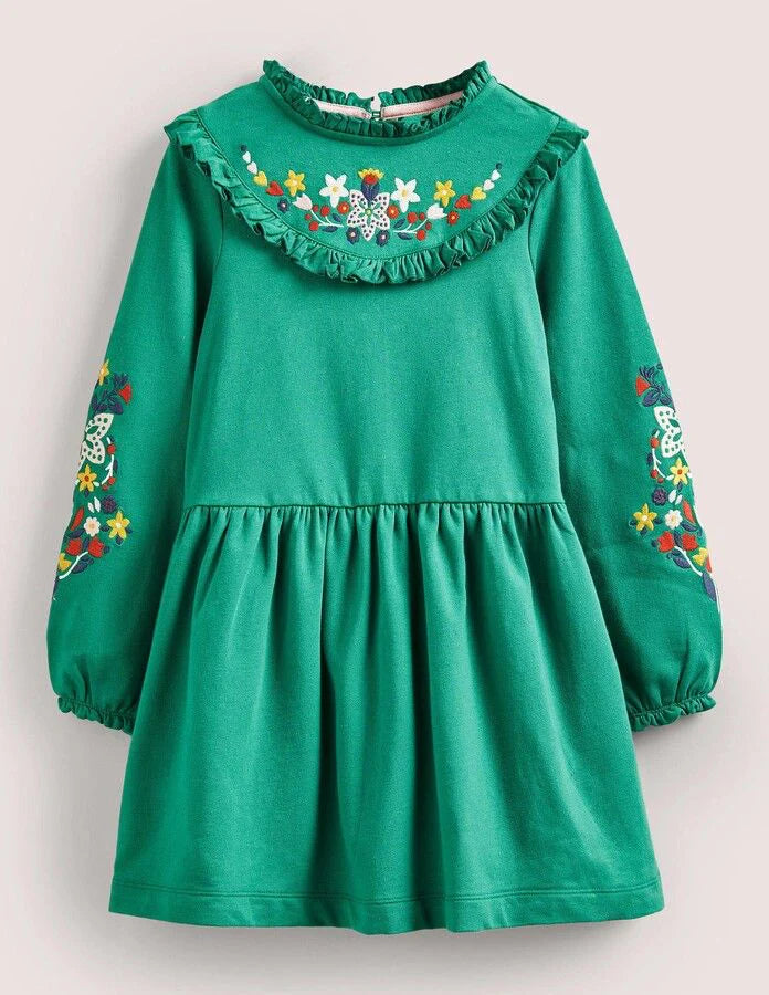 NWOT Mini Boden Embroidered Sweat Dress