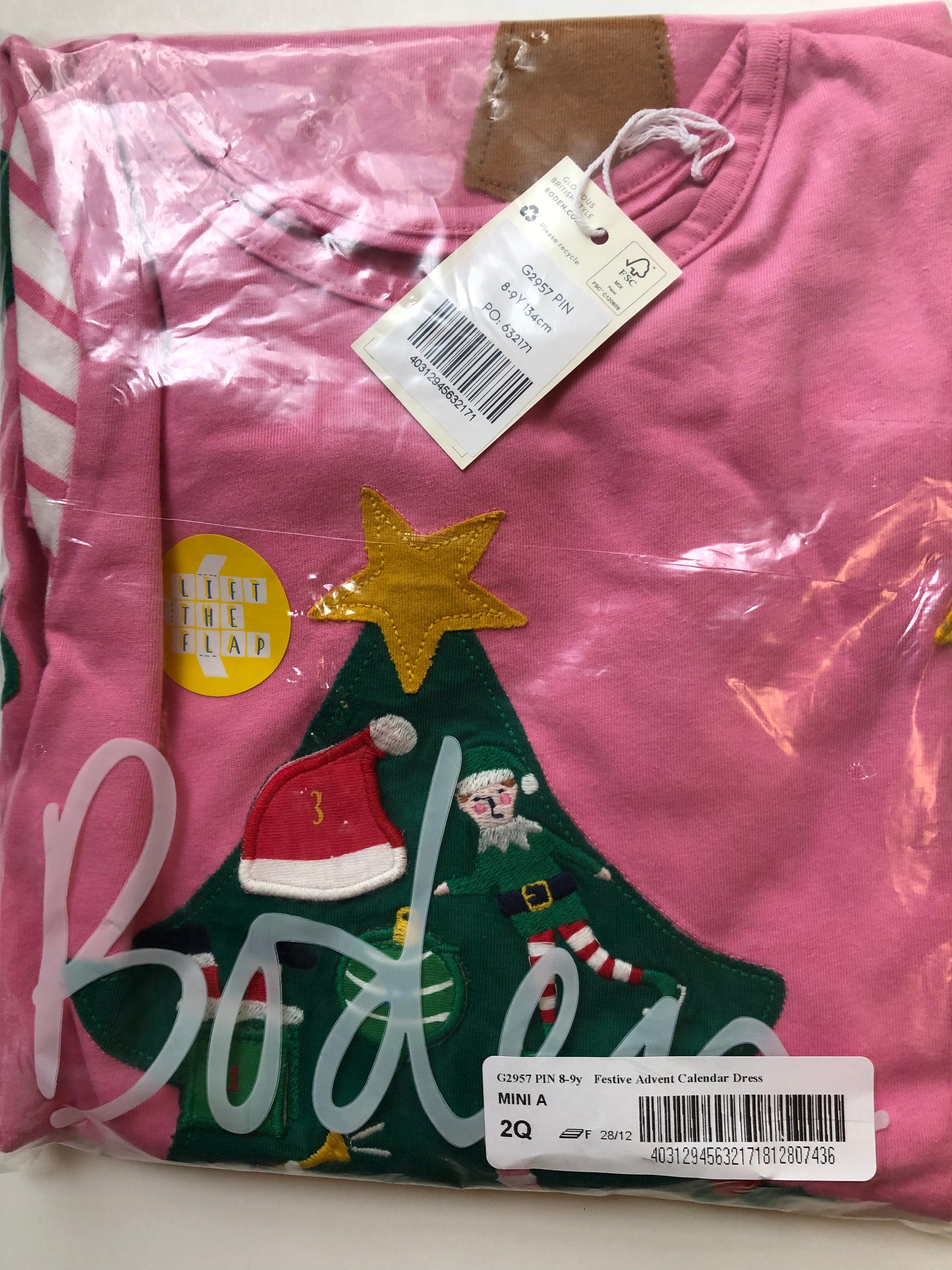 NWT Mini Boden Festive Advent Calendar Dress