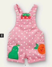 Load image into Gallery viewer, NWT Mini Boden Short Woven Overalls 🍓 🍐 🍊
