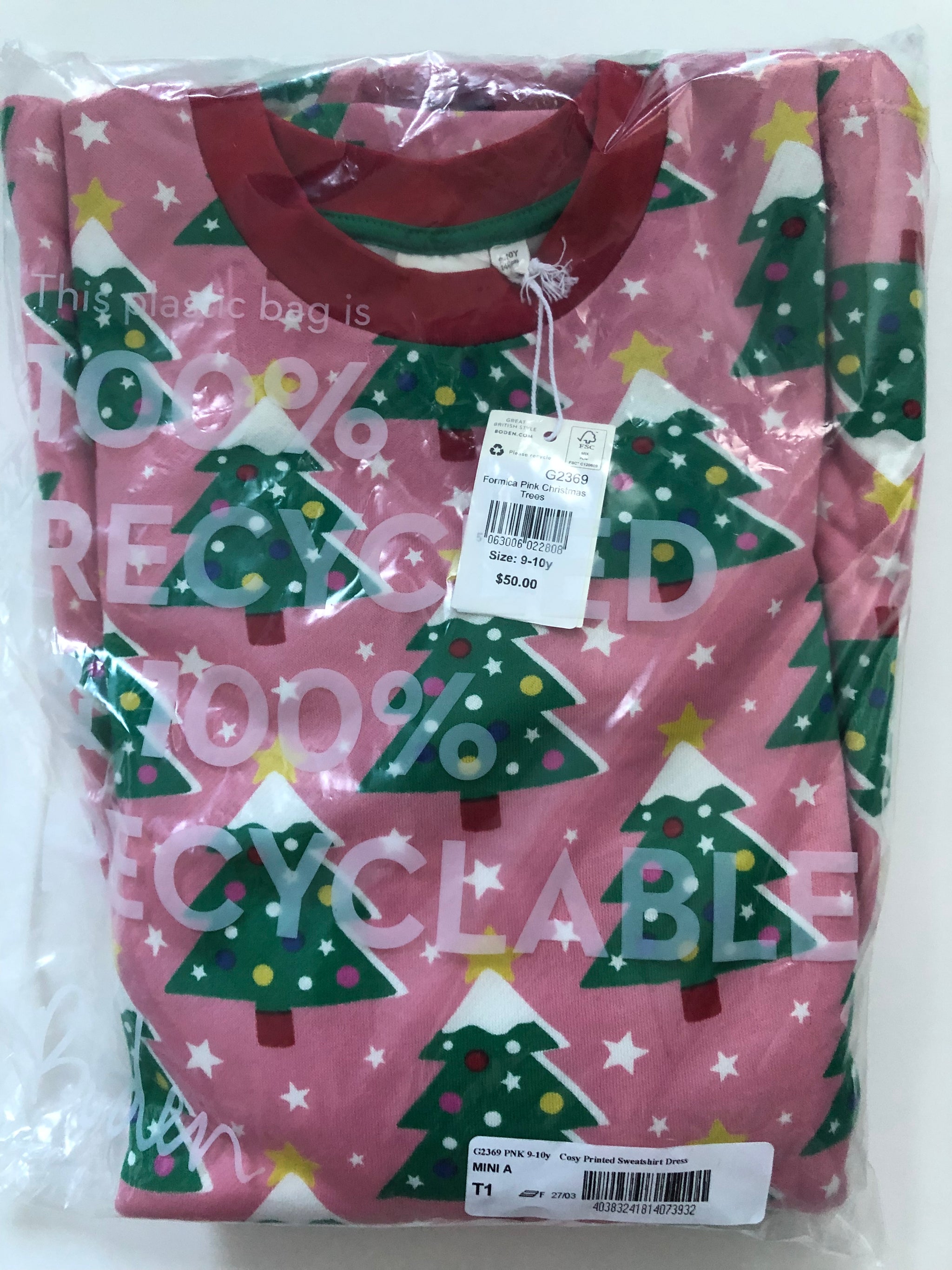 NWT outlet Mini Boden Printed Sweatshirt 9-10Y