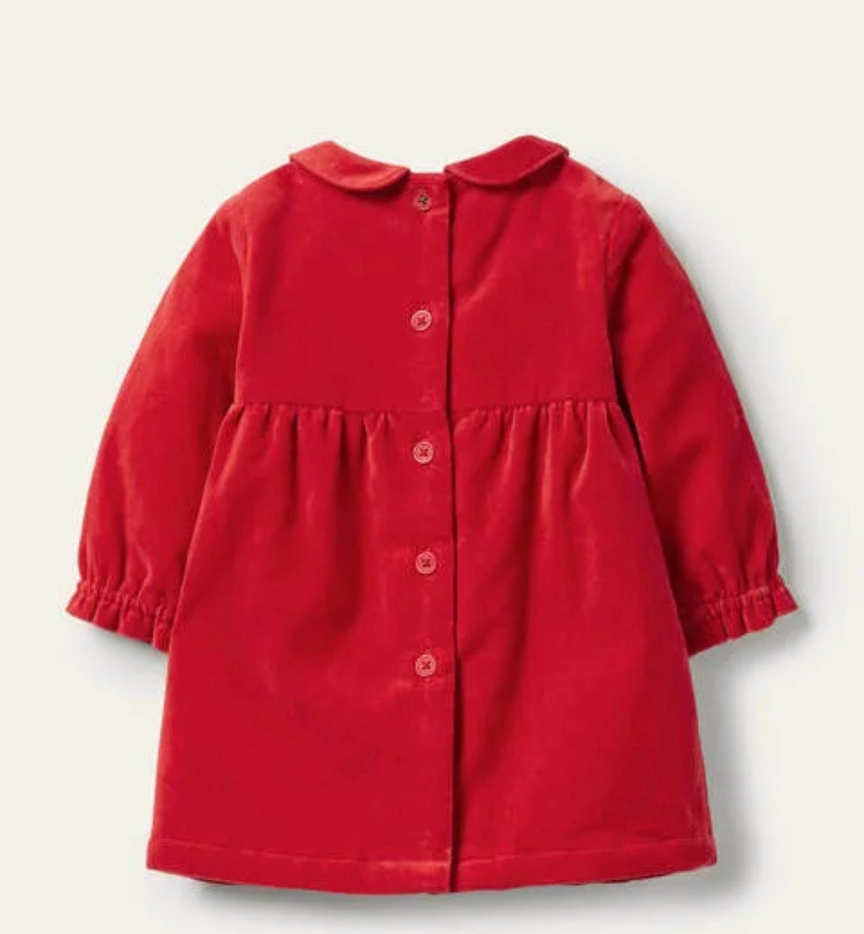 Mini Boden Holiday Smocked Velveteen Dress in Rockabilly Red at Nordstrom, Size 12-18M