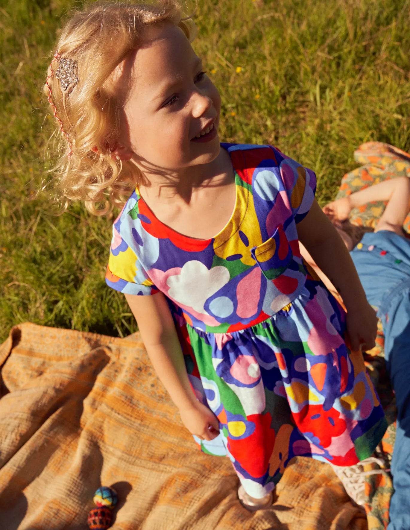 Girls Boden Short-sleeved Fun Jersey Butterfly Dress