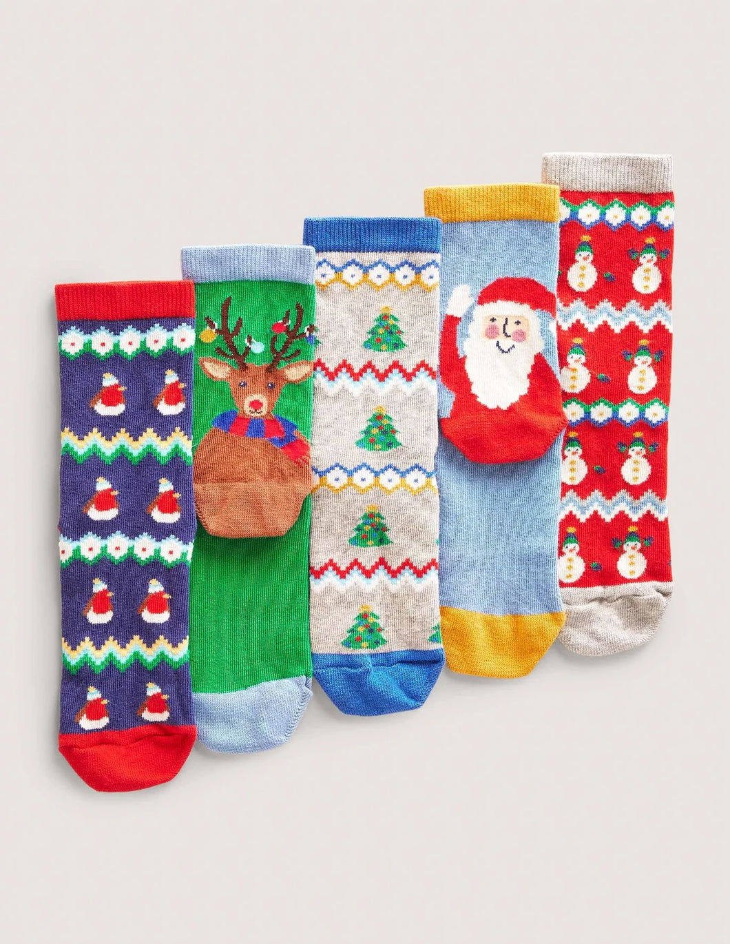 NWT Mini Boden Snowman Socks 5 Pack