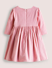 Load image into Gallery viewer, NWT Mini Boden Pink Reindeer Cord Embroidered Party Dress
