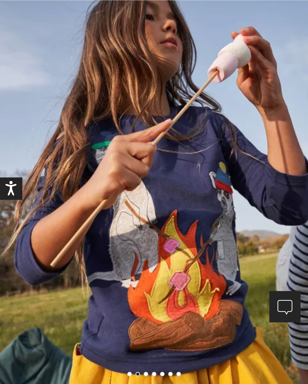 NWT Mini Boden Big Appliqué Campfire T-shirt