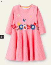 Load image into Gallery viewer, NWT Mini Boden Pink Floral Flutter Detail Smocked Dress
