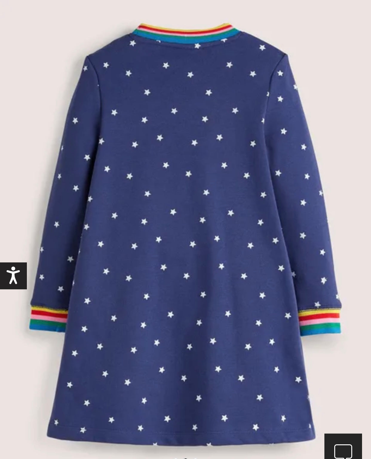 Girls Boden Blue Halloween Appliqué Sweatshirt Dress