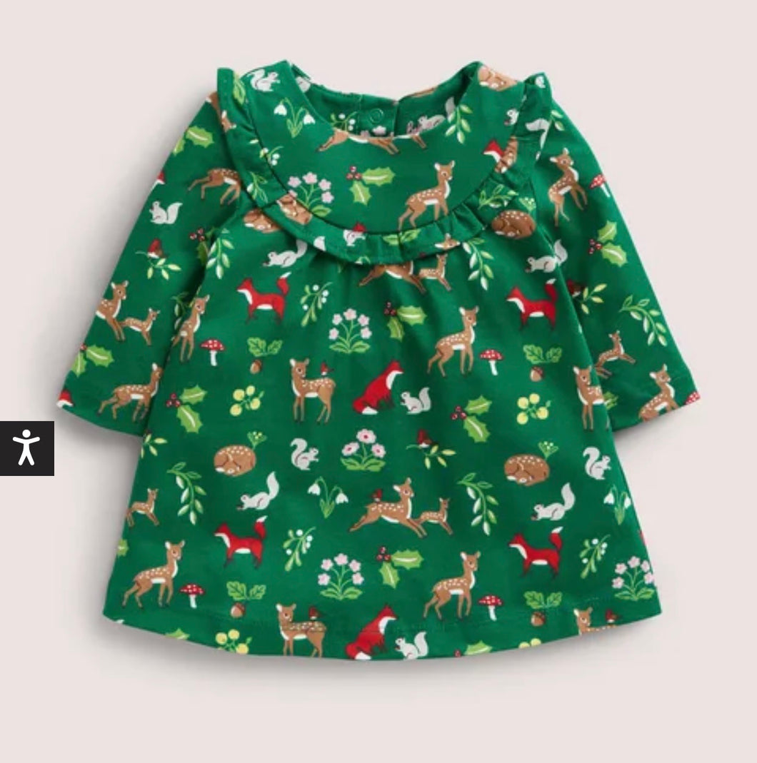 mini boden long sleeve dress Long - Sleeved Fun Jersey Dress - Multi Oatmeal Rainbow Pets