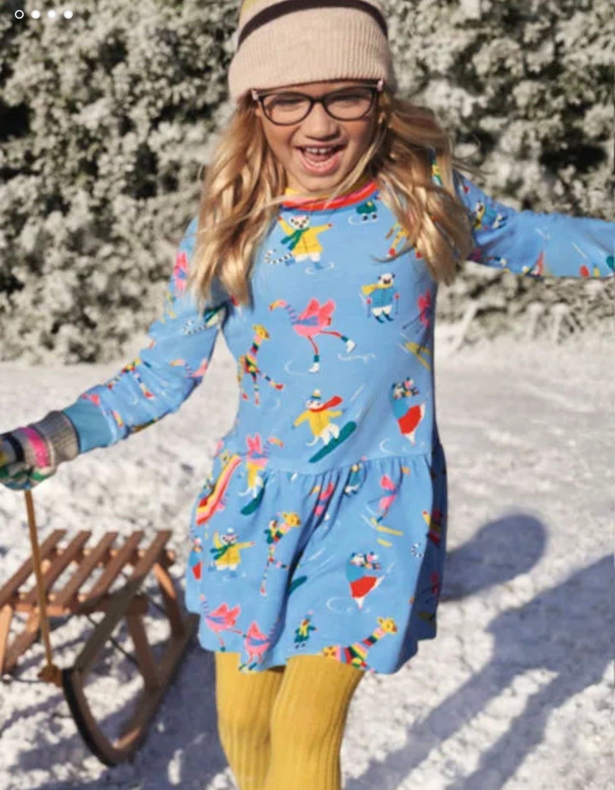 NWT❤️Mini Boden Kids' Cosy Print store Sweatshirt Dress sz6/7Y