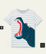 Load image into Gallery viewer, NWT Mini Boden Stripy Animal Appliqué T-shirt

