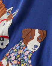Load image into Gallery viewer, NWT Mini Boden Appliqué Dress-Starboard Blue Horse

