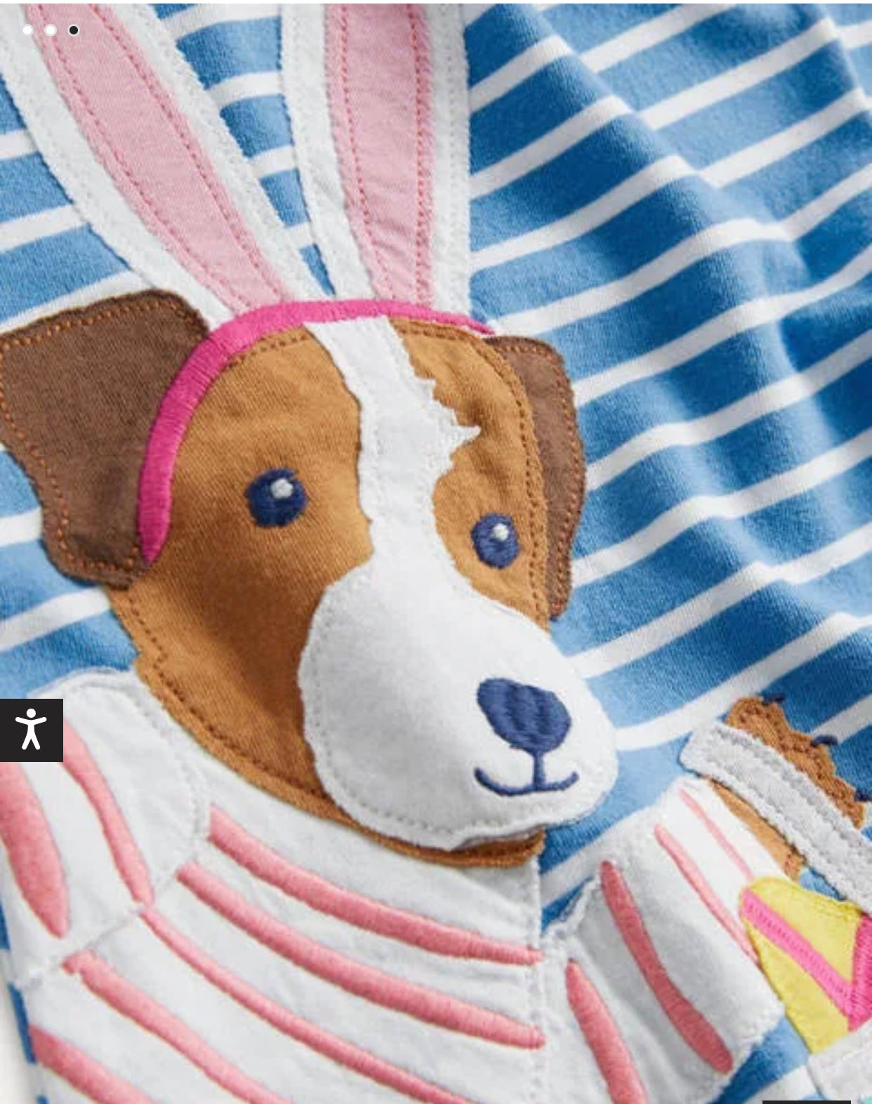 mini boden dog dress Mini Boden Kids' Fun Big Appliqué Dress in Bluebell/Ivory Guinea Pigs at Nordstrom, Size 6-7Y