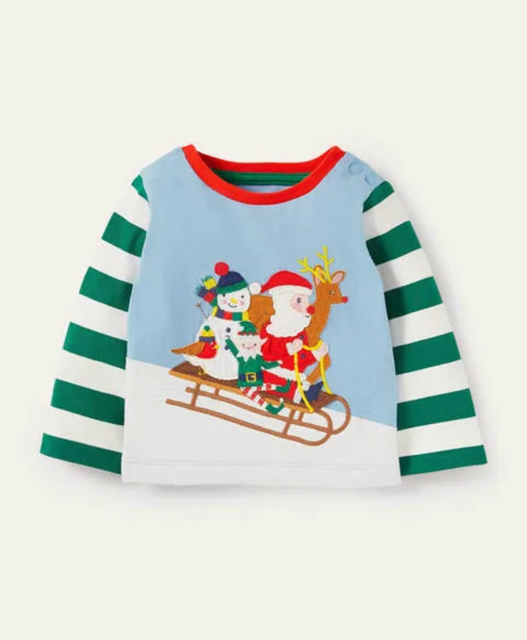 NWT Mini Boden Christmas Sleigh T-shirt