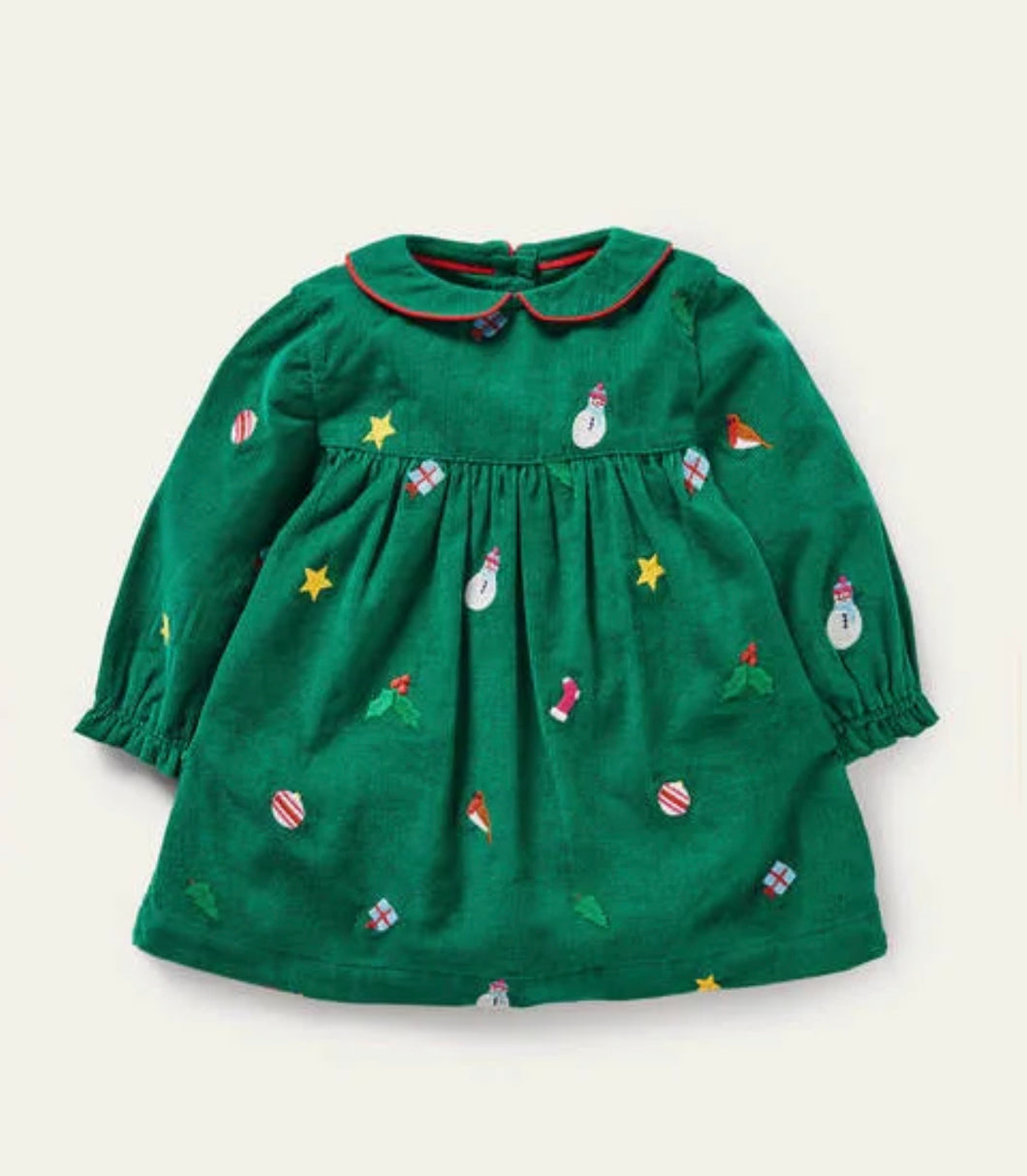 NWT Baby Boden Festive Embroidered Dress