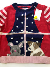 Load image into Gallery viewer, HTF NWT Mini Boden Festive Friends Scene Sweater
