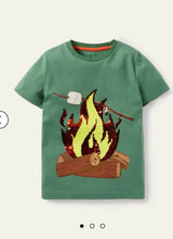 Load image into Gallery viewer, NWT Mini Boden Sequin Campfire T-Shirt
