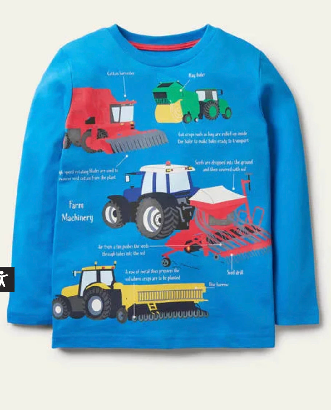 NWT Mini Boden Educational Tractor T-shirt