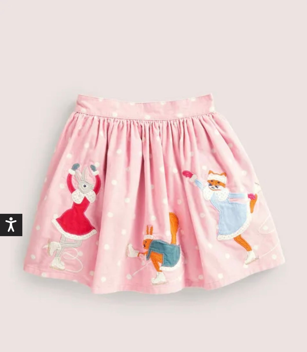 NWOT Mini Boden Cord Appliqué Skirt